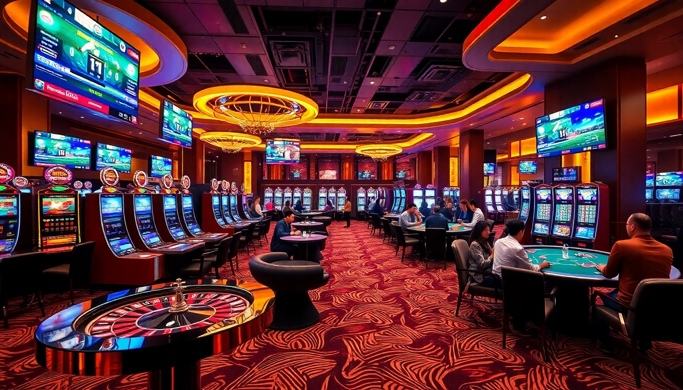 Exciting casino environment featuring players engaging in action while using bongdanet for betting insights.