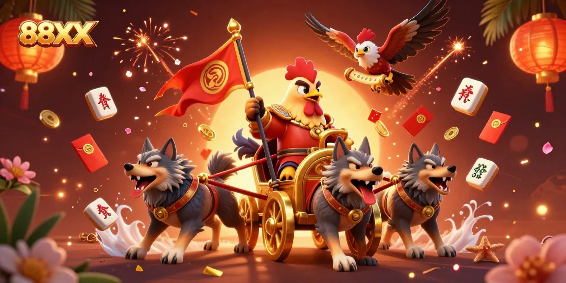 Spin the reels with 88XX and win big in an exciting 3D casino showdown with colorful elements.