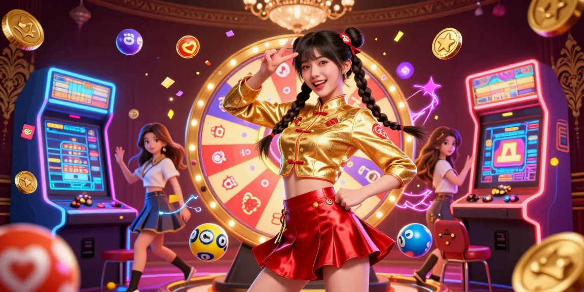 66club engages players with vibrant lottery and casino games in this energetic illustration.