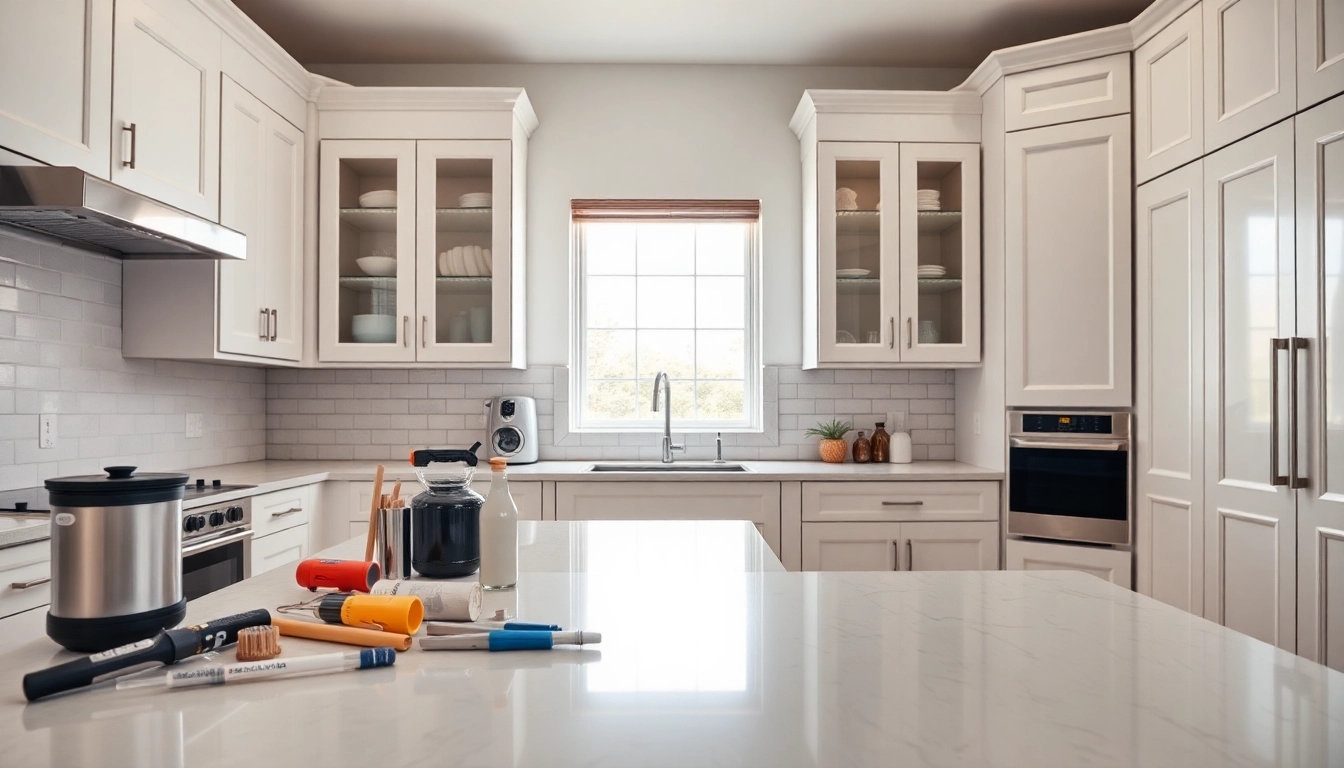 Enhance your home with Cabinet Refacing Clearwater FL featuring modern, stylish cabinetry in a professional kitchen.