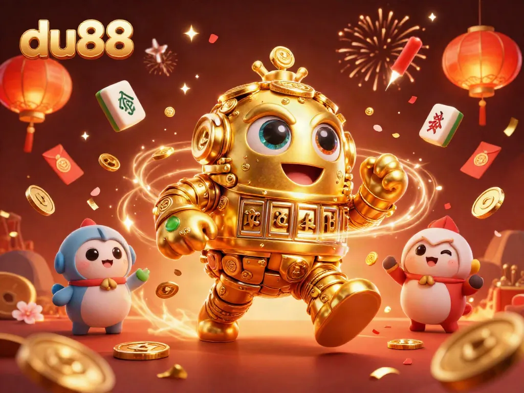 Experience the excitement of du88 casino with vibrant golden elements and festive decorations.