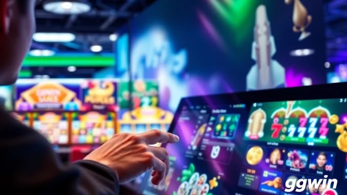Engaging gaming scene highlighting ggwin's online casino action with vibrant colors and dynamic visuals.