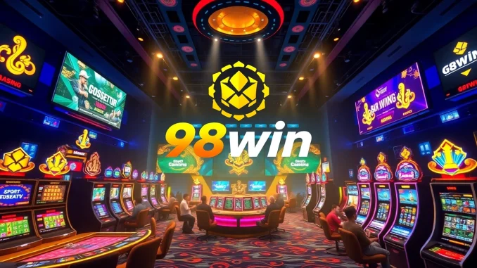 Exciting casino atmosphere at 98win showcasing gaming and sports betting.
