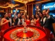 Experience the thrill of winning at Bomwin with a vibrant roulette game in an upscale casino.