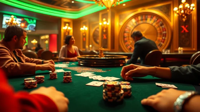 Experience the thrill of the five88 game at an elegant casino table filled with action and excitement.