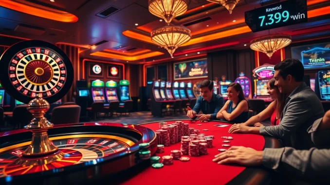 Experience the excitement of 789win with players at a luxurious casino table engaging in thrilling games.