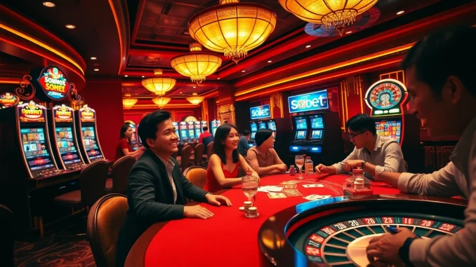 Experience the thrill of soibet ไทย gaming with players competing at lively casino tables!