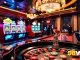 Experience the thrilling atmosphere at 58WIN casino with vibrant slot machines and roulette tables.