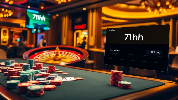 Engaged players betting with excitement at 7hh's luxurious poker table and roulette wheel.