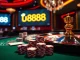 Winning at u888’s vibrant casino tables with poker chips and roulette wheels.