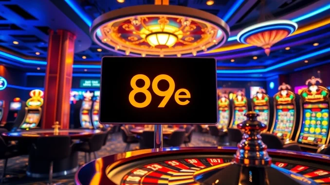 Experimente a emoção de apostar na 89e com visuais de cassino vibrantes e elementos de jogo dinâmicos.