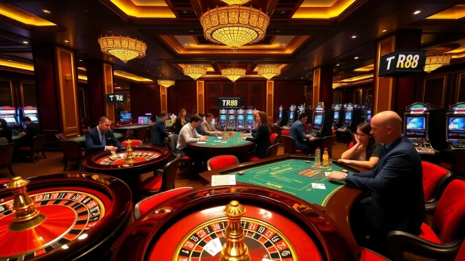 Experience the thrill at TR88 casino with exciting roulette wheels and vibrant poker tables.